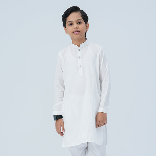 Boy's Cotton White Panjabi