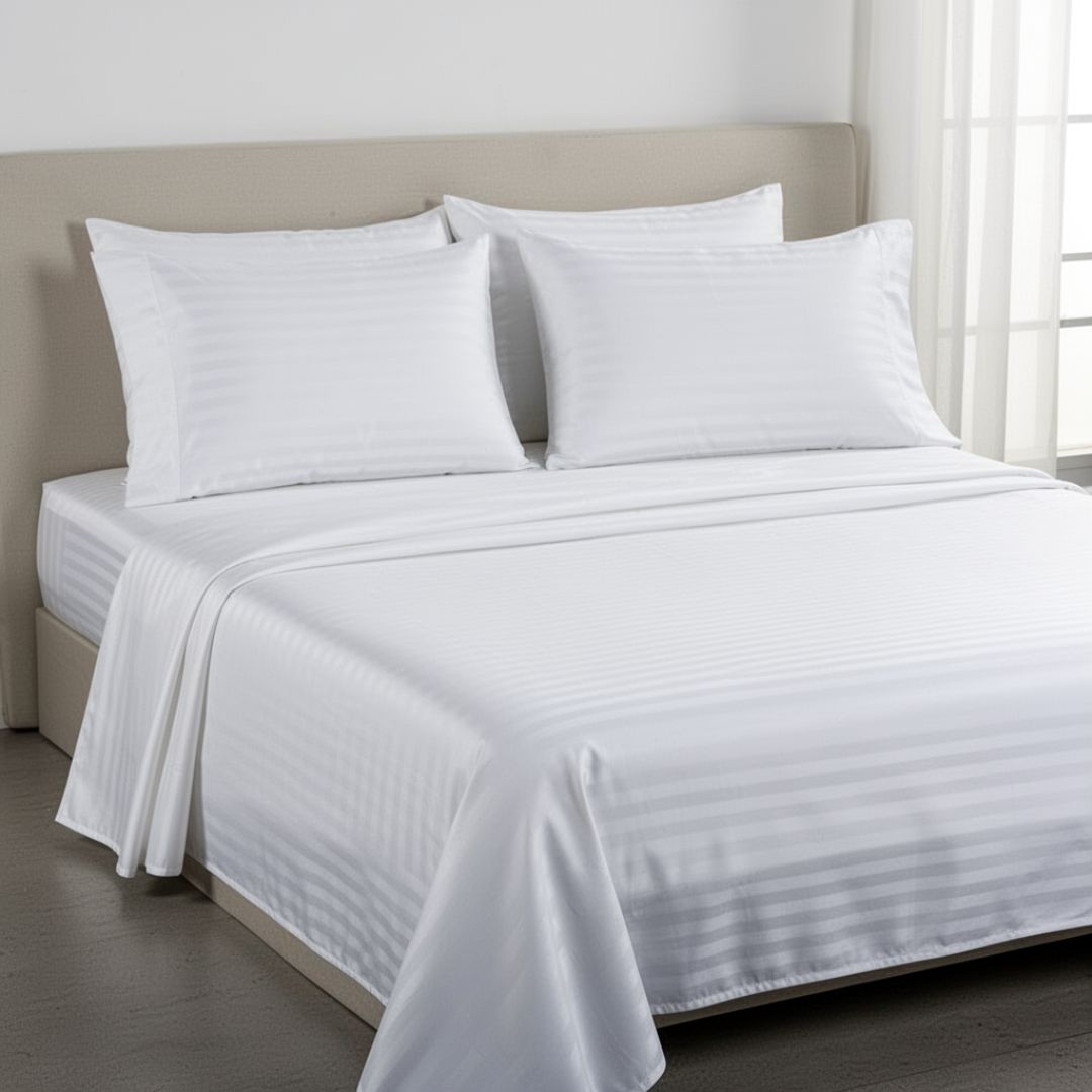 White Stripe Charm Bed Sheet